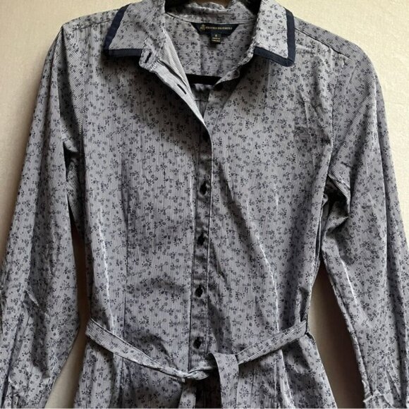 Brooks Brothers floral belted collar shirt dress Sz 6 - Picture 4 of 13